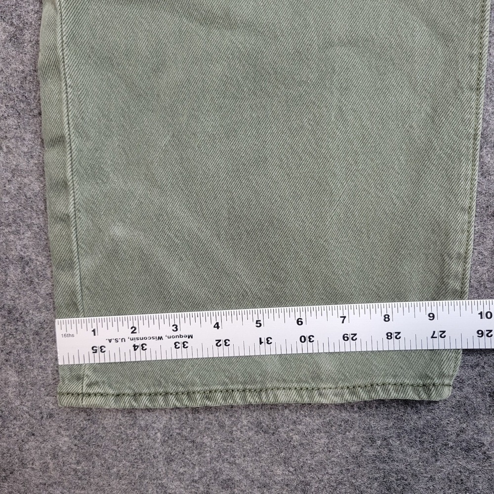 Levis 501 Jeans Mens 44x32 Green Straight Leg Button Fly Work Wear Americana - Picture 9 of 13